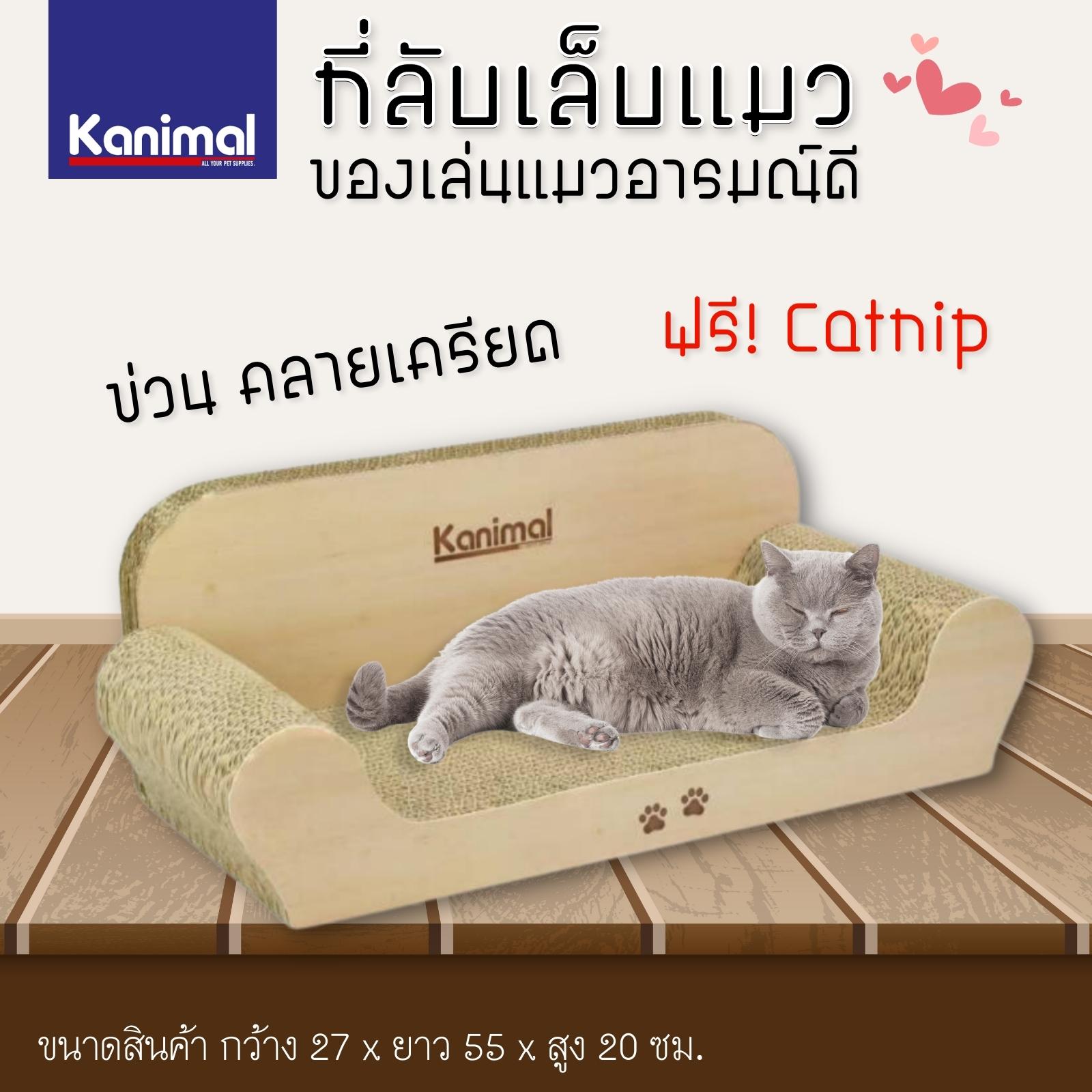 Kanimal Cat Toy ของเล่นแมว ที่ลับเล็บแมว รุ่นโซฟาจัมโบ้ ข่วนมัน นอนสบาย ลูกฟูกหนา ลับเล็บได้นาน ฟรี ! ผงแคทนิป